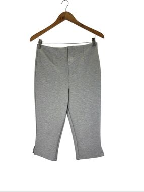 ASOS DESIGN Ponte Capri Pants Gray Slim Fit Split Hem High Rise Soft Size 6
